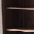 2-Drawer Mid-Century Brown Accent Cabinet with Gass Door