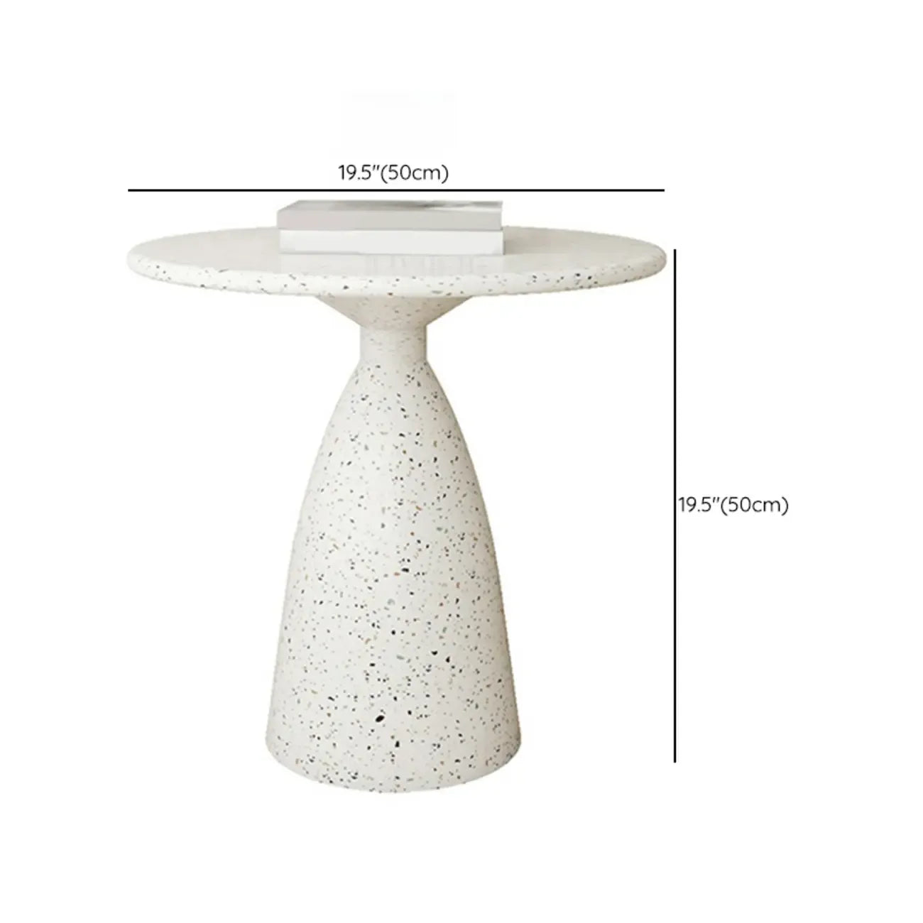 Modern Round Beige Metal End Table for Living Room