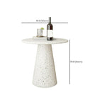 Modern Round Beige Metal End Table for Living Room