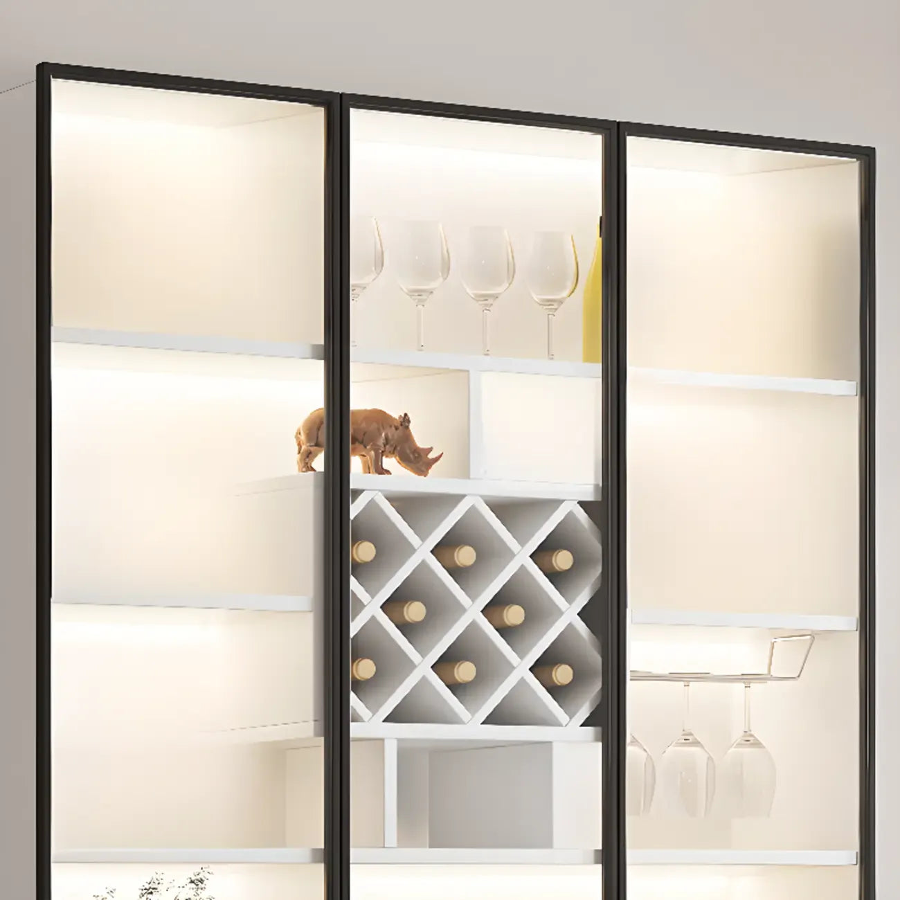 79 Modern Wooden Lighted Storage Cabinet for Indoor Display