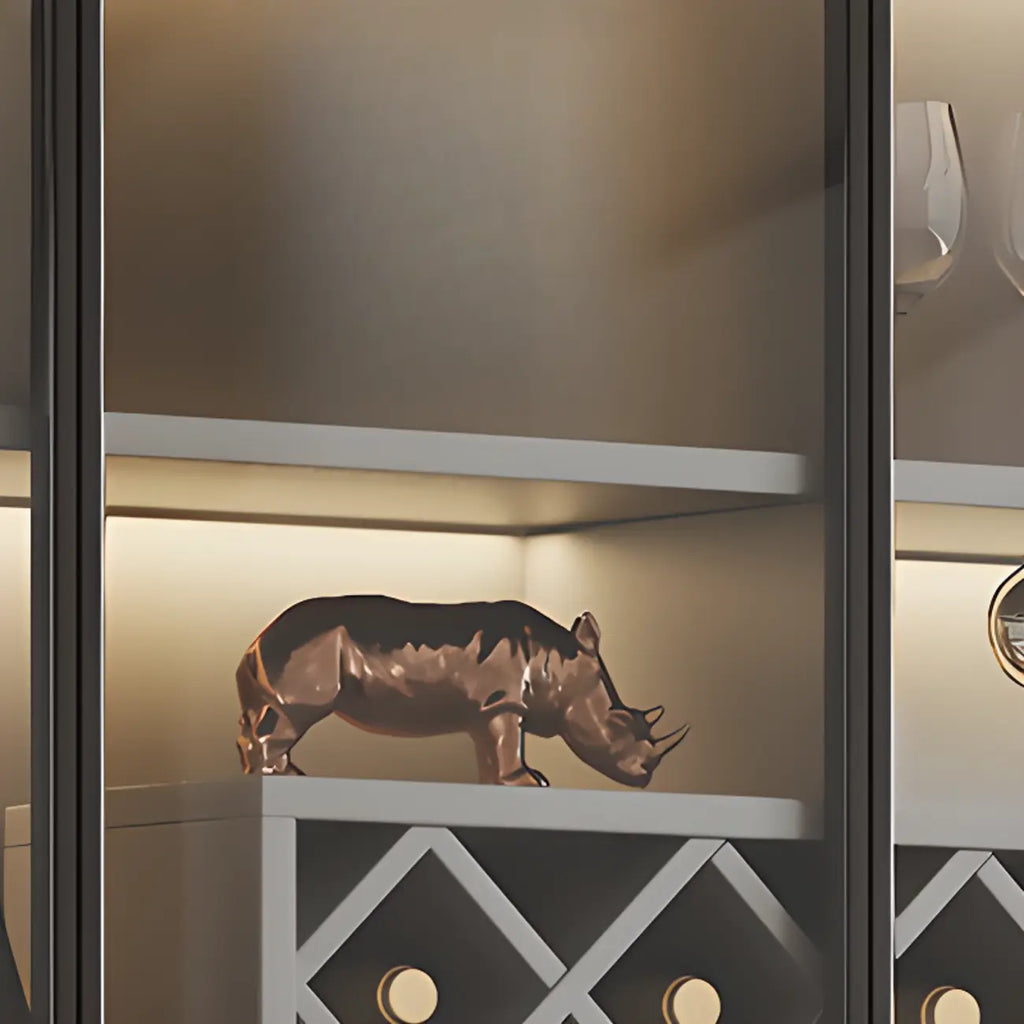 79 Modern Wooden Lighted Storage Cabinet for Indoor Display