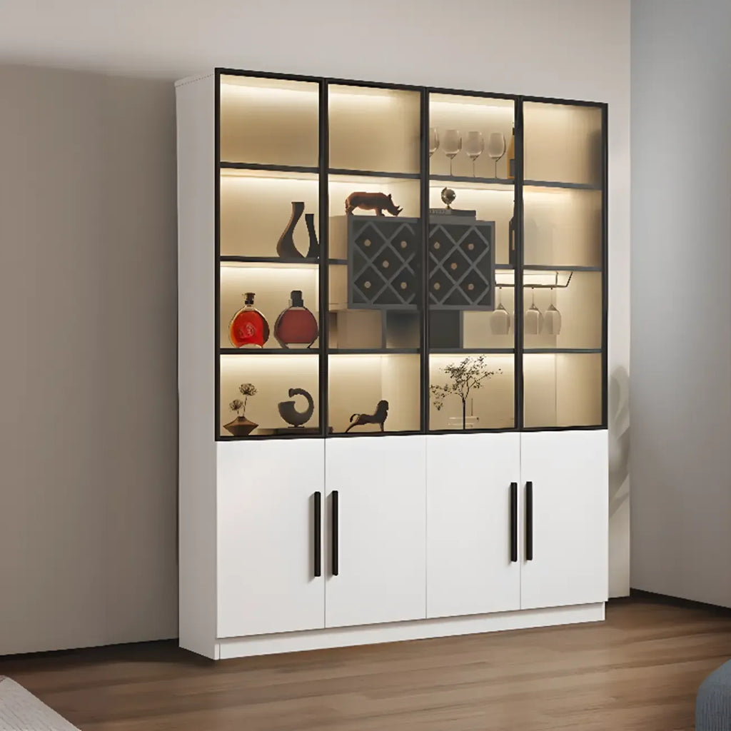 79 Modern Wooden Lighted Storage Cabinet for Indoor Display