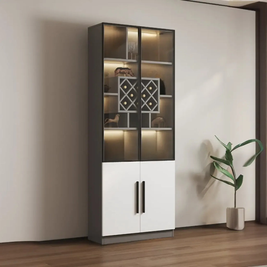 79 Modern Wooden Lighted Storage Cabinet for Indoor Display