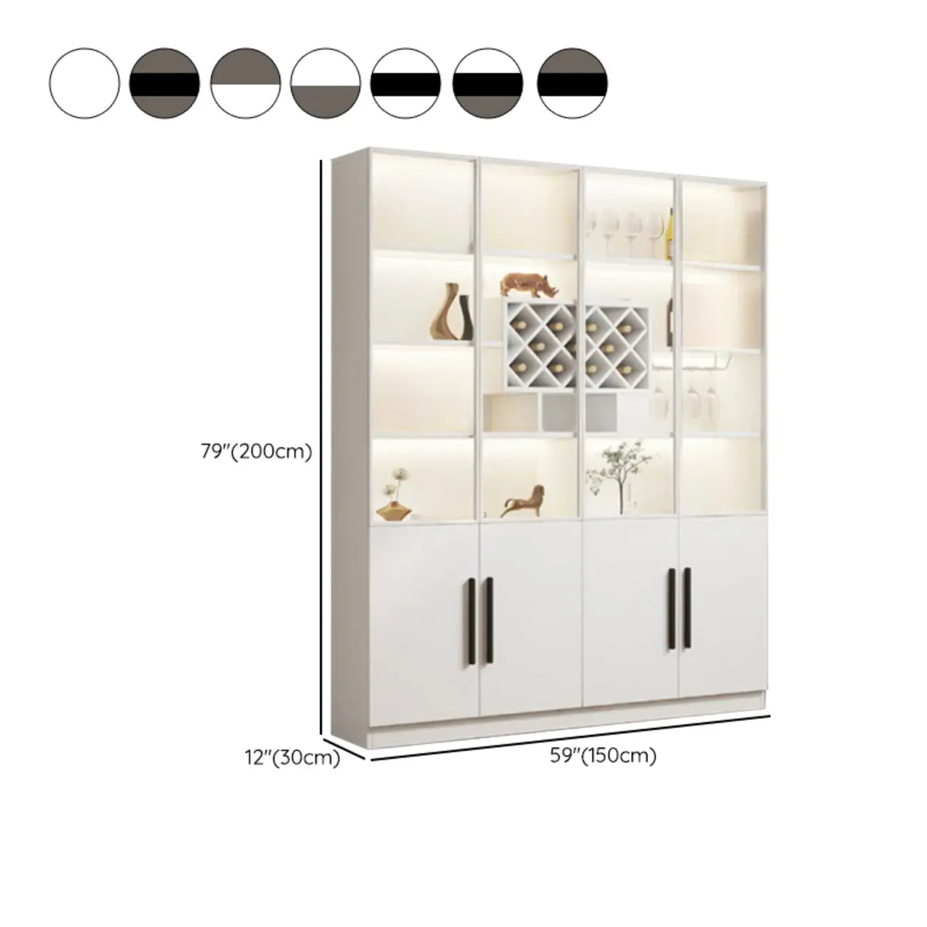79 Modern Wooden Lighted Storage Cabinet for Indoor Display