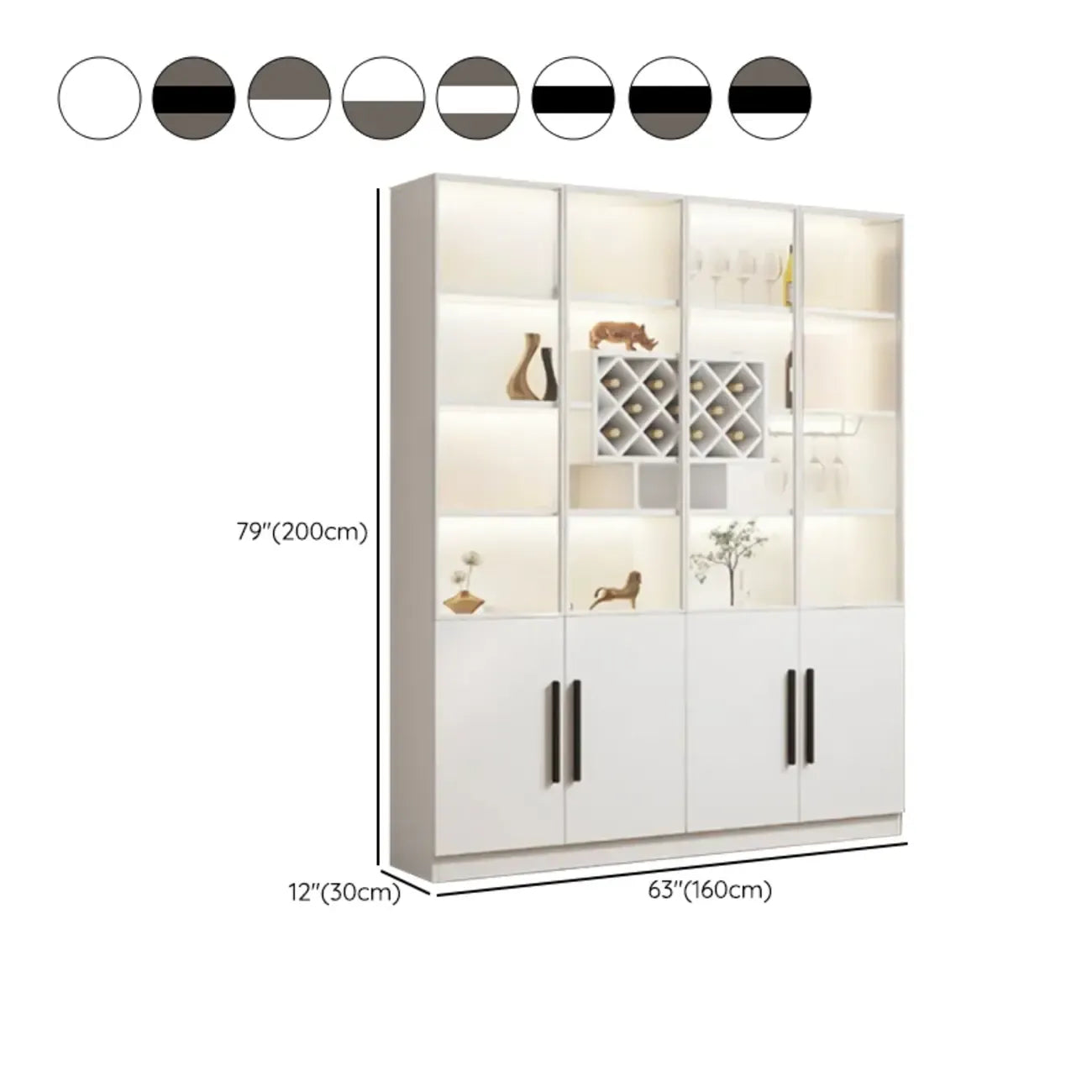 79 Modern Wooden Lighted Storage Cabinet for Indoor Display