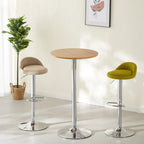 Scandinavian 36 Wooden Round Bistro Table with Metal Pedestal