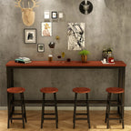 Elegant White Narrow Bar Table with Metal Footrest for Modern Home Decor