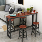 Elegant White Narrow Bar Table with Metal Footrest for Modern Home Decor
