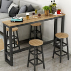 Elegant White Narrow Bar Table with Metal Footrest for Modern Home Decor
