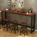 Elegant White Narrow Bar Table with Metal Footrest for Modern Home Decor