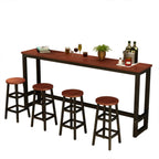 Elegant White Narrow Bar Table with Metal Footrest for Modern Home Decor