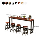 Elegant White Narrow Bar Table with Metal Footrest for Modern Home Decor