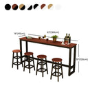 Elegant White Narrow Bar Table with Metal Footrest for Modern Home Decor