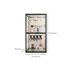 Black Metal Frame Clear Glass Shelf Curio Cabinet