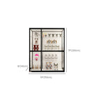 Black Metal Frame Clear Glass Shelf Curio Cabinet