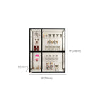 Black Metal Frame Clear Glass Shelf Curio Cabinet