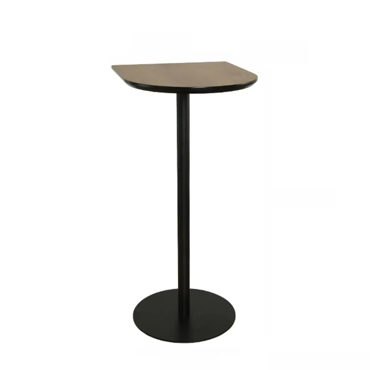 Elegant Wooden Pub Bar Table with Black Metal Base for Cafe