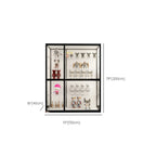 Black Metal Frame Clear Glass Shelf Curio Cabinet