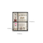 Black Metal Frame Clear Glass Shelf Curio Cabinet
