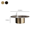 Modern Gray Round Nesting Coffee Table Set with Marble Top