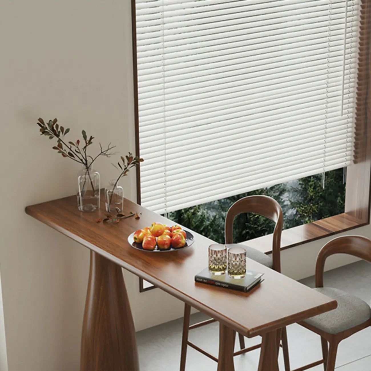 Brown Rectangle Natural Wooden Bar Table for Dining Room