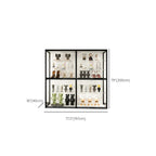 Black Metal Frame Clear Glass Shelf Curio Cabinet