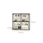 Black Metal Frame Clear Glass Shelf Curio Cabinet