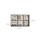 Black Metal Frame Clear Glass Shelf Curio Cabinet