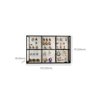 Black Metal Frame Clear Glass Shelf Curio Cabinet
