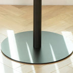 Elegant Wooden Pub Bar Table with Black Metal Base for Cafe