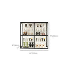 Black Metal Frame Clear Glass Shelf Curio Cabinet