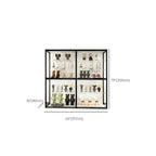 Black Metal Frame Clear Glass Shelf Curio Cabinet