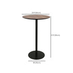 Elegant Wooden Pub Bar Table with Black Metal Base for Cafe