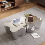 Reflective Modern Silver Metal Coffee Table