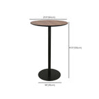 Elegant Wooden Pub Bar Table with Black Metal Base for Cafe