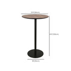 Elegant Wooden Pub Bar Table with Black Metal Base for Cafe