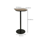 Elegant Wooden Pub Bar Table with Black Metal Base for Cafe