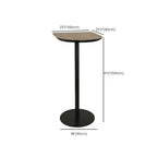 Elegant Wooden Pub Bar Table with Black Metal Base for Cafe