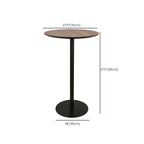 Elegant Wooden Pub Bar Table with Black Metal Base for Cafe