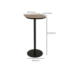 Elegant Wooden Pub Bar Table with Black Metal Base for Cafe