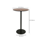 Elegant Wooden Pub Bar Table with Black Metal Base for Cafe