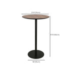 Elegant Wooden Pub Bar Table with Black Metal Base for Cafe
