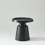 White Round Metal End Table with Tray Top for Living Room