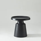 White Round Metal End Table with Tray Top for Living Room