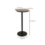 Elegant Wooden Pub Bar Table with Black Metal Base for Cafe