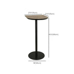 Elegant Wooden Pub Bar Table with Black Metal Base for Cafe