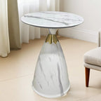 Glam Chairside Metal Round End Table for Living Room