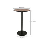Elegant Wooden Pub Bar Table with Black Metal Base for Cafe