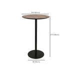 Elegant Wooden Pub Bar Table with Black Metal Base for Cafe