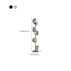 Art Deco 6-Light Clear Glass Geometric Floor Lamp in Black/Gold